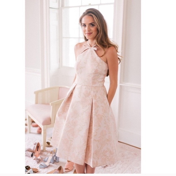 Gal Meets Glam Dresses & Skirts - Gal Meets Glam Evelyn Holly Jacquard Halter Dress